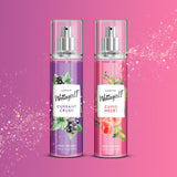 Wottagirl! Cupid Heart & Currant Crush Body Splash Combo for Women, 2×135ml | Long-Lasting Fresh Fruity Floral Body Mist | Melon, Red Fruits, Strawberry & Rose Notes | Everyday Wear | Skin-Friendly