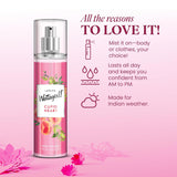 Wottagirl! Cupid Heart Body Splash 135ml | Long-Lasting Fresh Fruity Floral Body Mist for Women | Melon, Red Fruits & Jasmine Notes