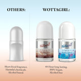 Wottagirl Underarm Roll On Combo (25ml × 2) – Mystic Island & Vanilla Twist | 48H Odour Protection | Alcohol-Free | Vegan Deodorant for Women